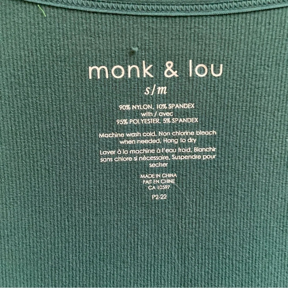 Monk & Lou Annette midi scoop neck bodycon dress chiffon sleeves Sz S/M - Picture 7 of 10